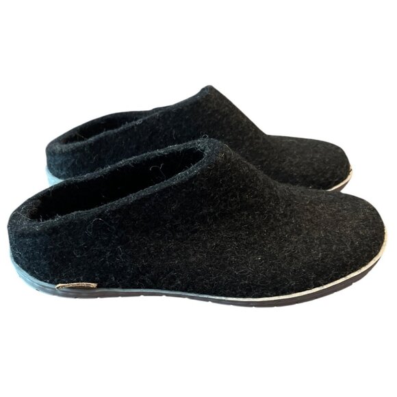 Glerups Wool Felt Slip-On Slippers Size 37 us size 7w 6m Unisex Black Warm Cozy - Picture 1 of 7